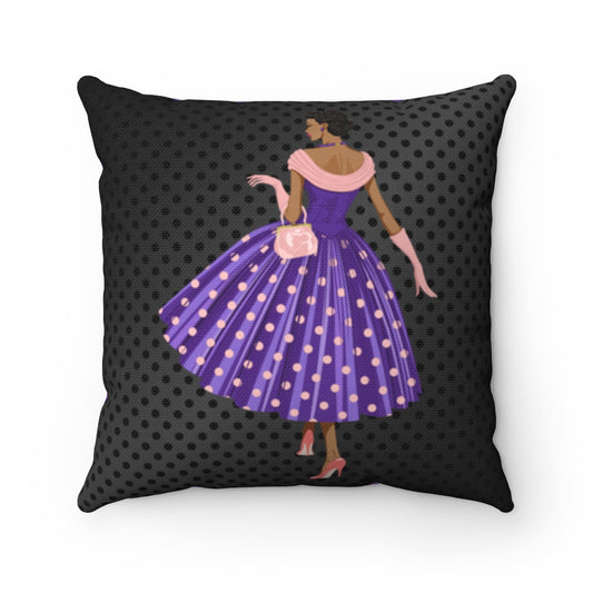 A Woman With Class Is Timeless Square Pillow - Purple