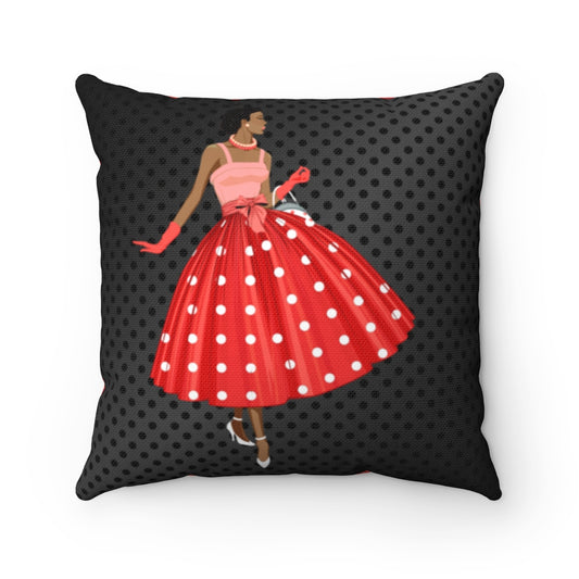 A Woman With Class Is Timeless Square Pillow - Red