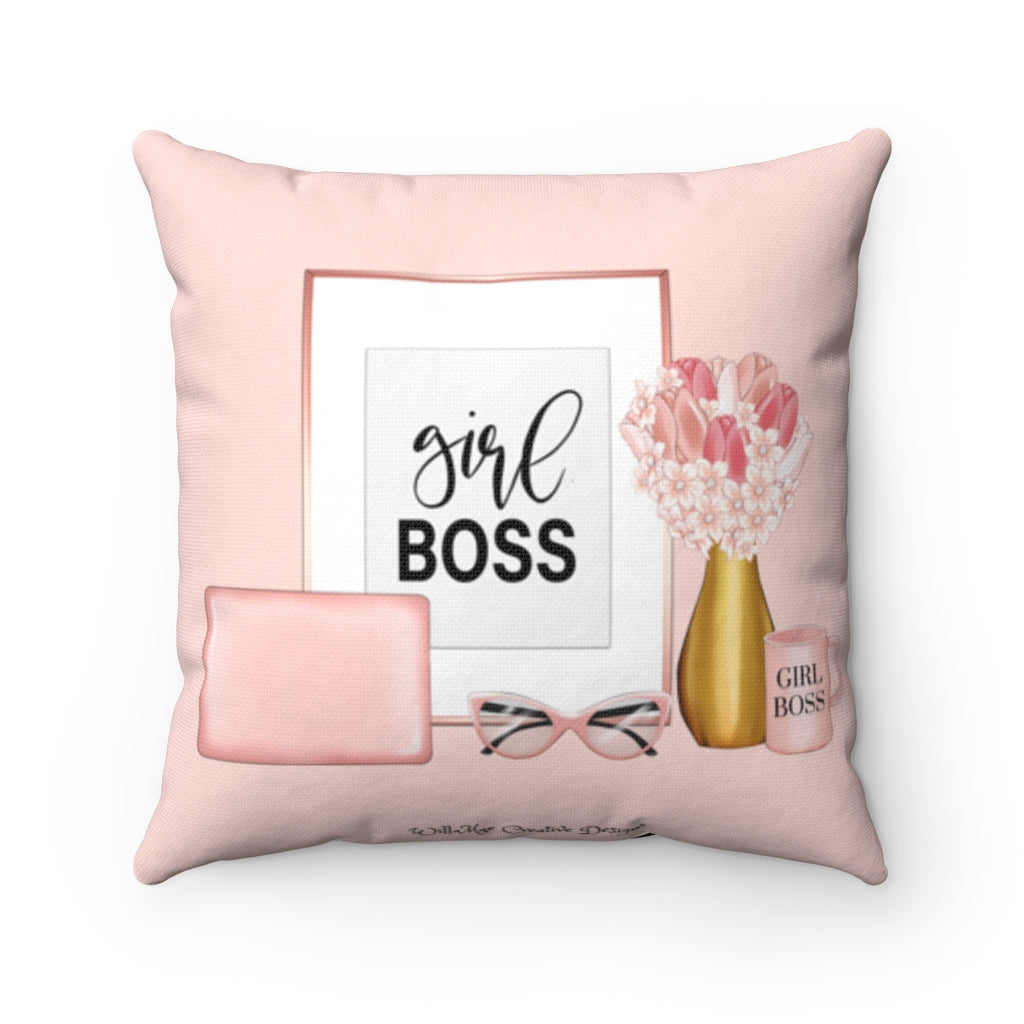 Girl Boss Square Pillow