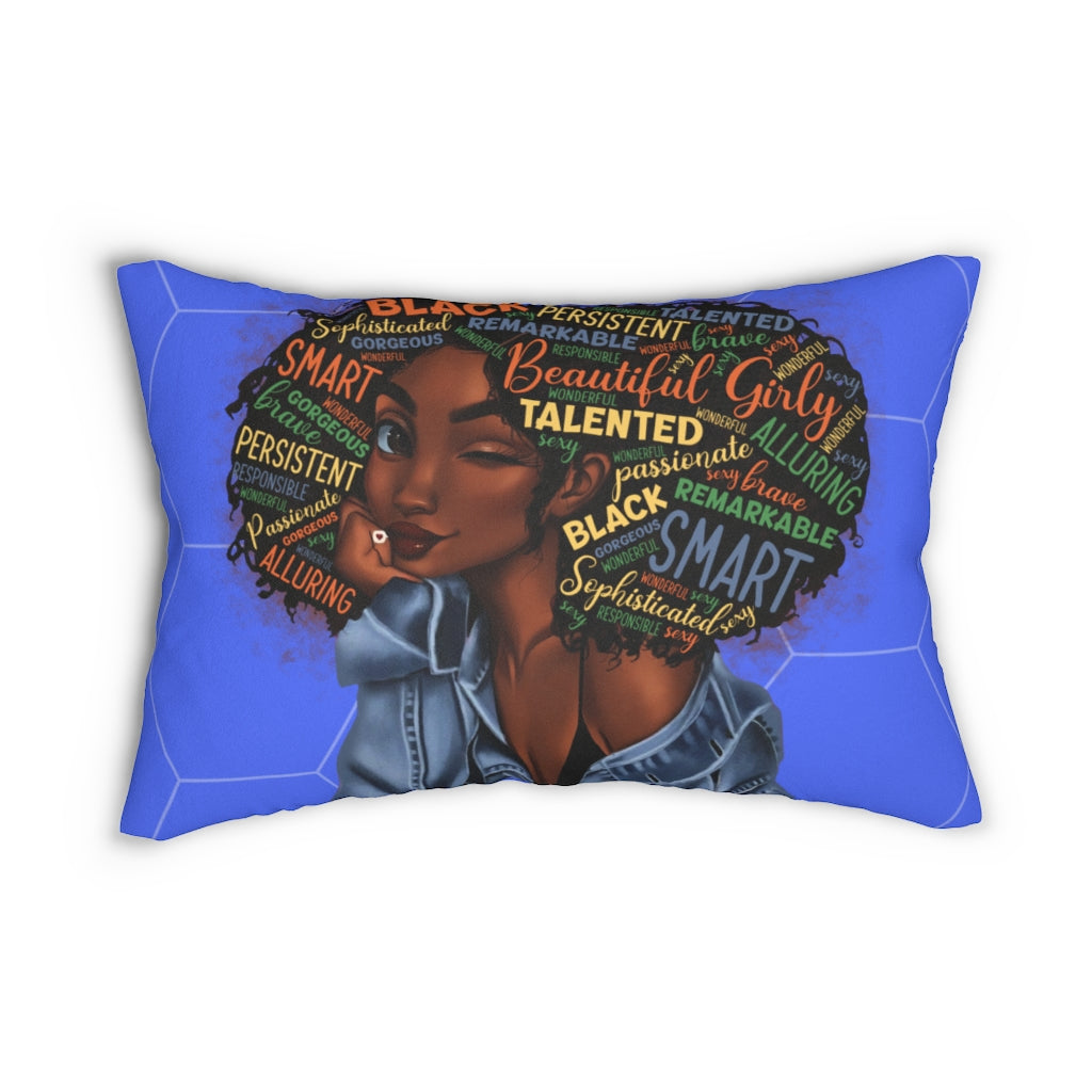 Afro Magic Girl Lumbar Pillow