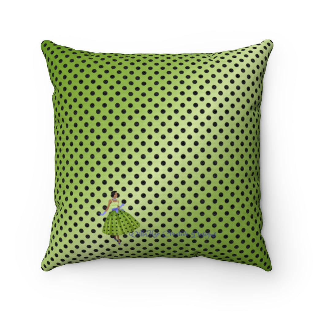 A Woman With Class is Timeless Square Pillow - Green