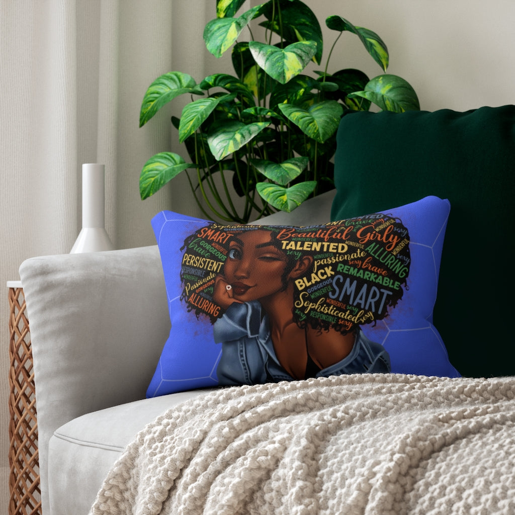 Afro Magic Girl Lumbar Pillow