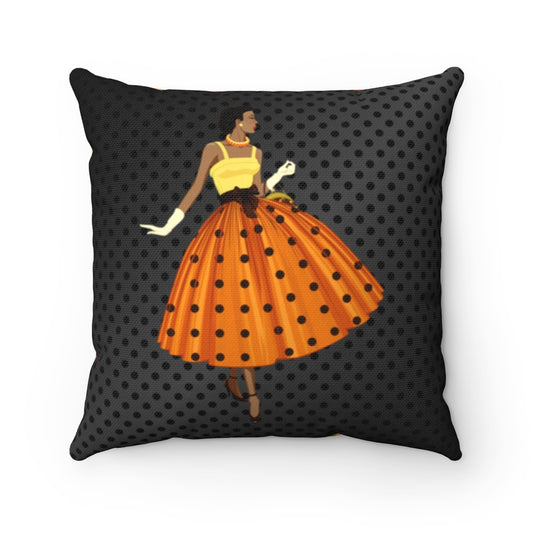 A Woman With Class Is Timeless Square Pillow - Orange