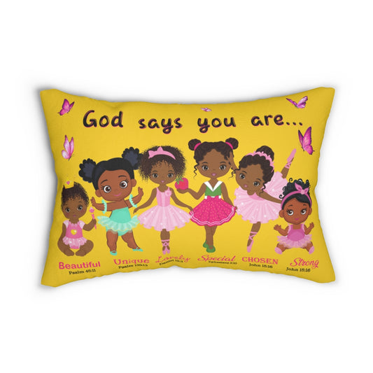 God Says You Are Lumbar Pillow