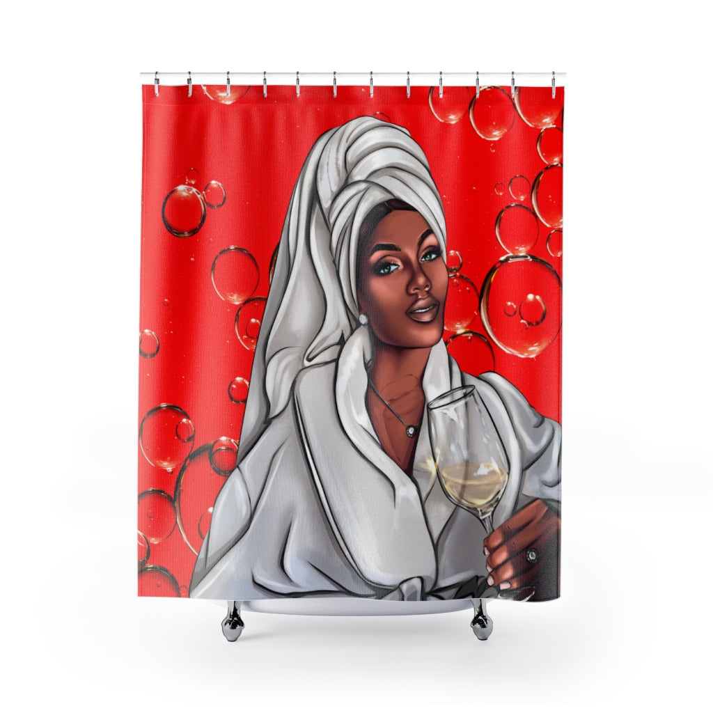 Bubbles and Wine Shower Curtain