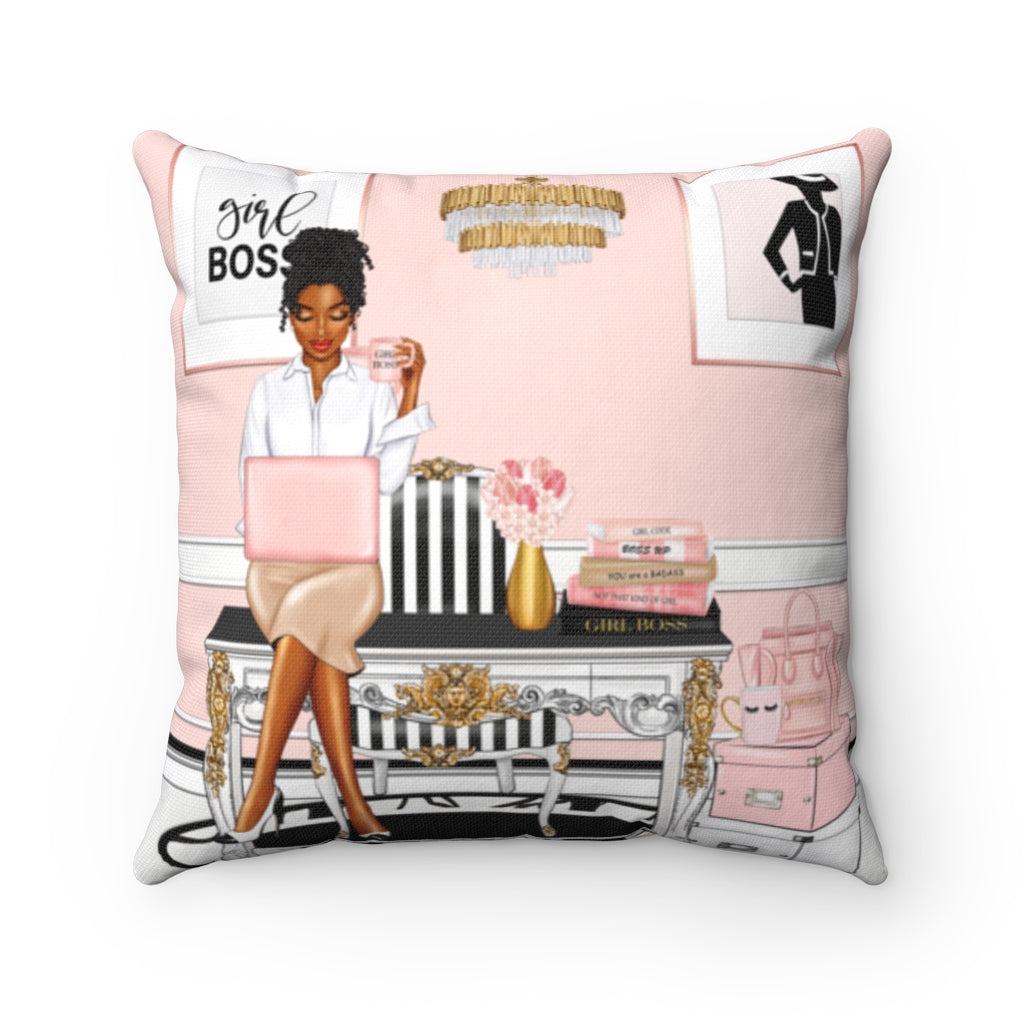 Girl Boss Square Pillow